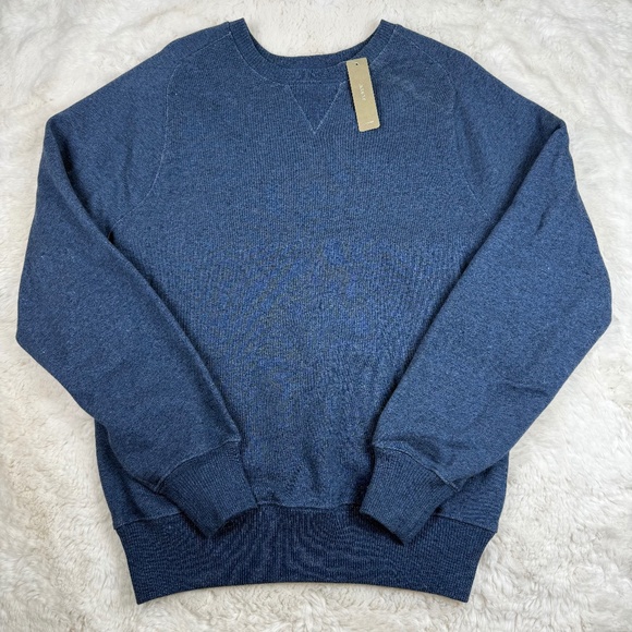 J. Crew NEW Vintage Fleece Crew Neck Sweatshirt Elbow Patches Blue Men's Small - Picture 1 of 8